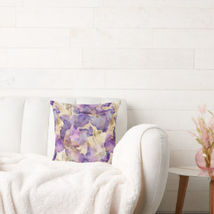 Romantische Lila Iris Kissen
