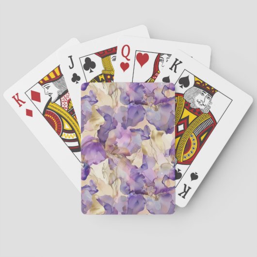Romantische Lila Iris Spielkarten (Rückseite)