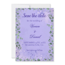 Romantische Lila Landschaft Save the Date Hochzeit