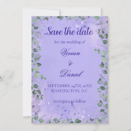 Romantische Lila Landschaft Save the Date Hochzeit