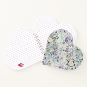 Romantische Lila Lavendel Cream Floral Notizblock