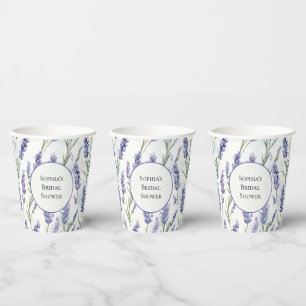 Romantische lila Lavendelblumen Brautparty Pappbecher