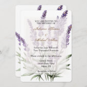 Romantische Lila Lavendelhochzeit Einladung (Vorne/Hinten)