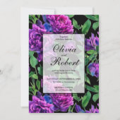 Romantische lila Magenta Aquarellbäume WEDING Einladung (Vorderseite)