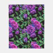 Romantische lila magenta rosa Aquarellbäume Fleecedecke (Vorderseite)