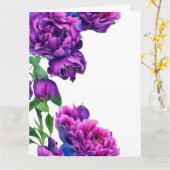 Romantische lila magenta rosa Aquarellbäume Karte (Gelbe Blume)