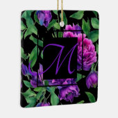 Romantische lila magenta rosa Aquarellbäume Keramikornament (Rechts)