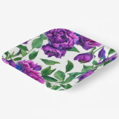 Romantische lila magenta rosa Aquarellbäume Pappteller (Gewinkelt)