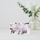 Romantische Lila Orchideen Liebe Visitenkarte (Stehend Vorderseite)