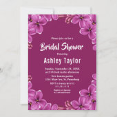 Romantische Lila Orchideen Rose Blumenkraut Brautp Einladung (Vorderseite)