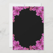 Romantische Lila Orchideen-Rose Schwarze Blumenhoc Einladung (Rückseite)