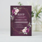 Romantische Lila Pflaume Rosa Bläschen Geometrie RSVP Karte (Stehend Vorderseite)