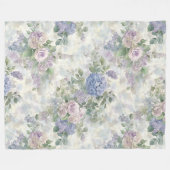 Romantische lila rosa Blumen Fleecedecke (Vorderseite (Horizontal))