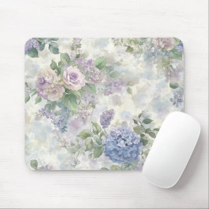 Romantische lila rosa Blumen Mousepad