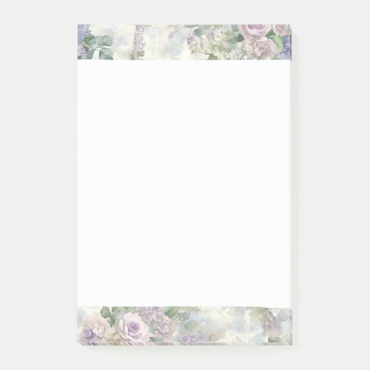 Romantische lila rosa Blumen Post-it Klebezettel (Vorderseite)