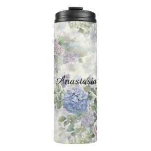 Romantische lila rosa Blumen Thermosbecher