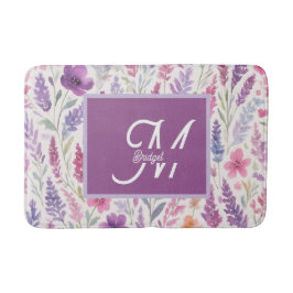 Romantische lila rosa Pastel Botanischer Frühlings Badematte