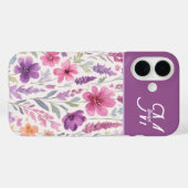 Romantische lila rosa Pastel Botanischer Frühlings Case-Mate iPhone Hülle (Rückseite (Horizontal))