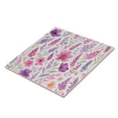 Romantische lila rosa Pastel Botanischer Frühlings Fliese (Seite)