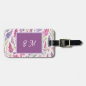 Romantische lila rosa Pastel Botanischer Frühlings Gepäckanhänger (Vorderseite horizontal)