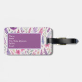 Romantische lila rosa Pastel Botanischer Frühlings Gepäckanhänger (Rückseite horizontal)