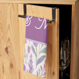 Romantische lila rosa Pastel Botanischer Frühlings Geschirrtuch