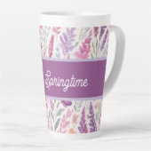 Romantische lila rosa Pastel Botanischer Frühlings Milchtasse (Rechte Ecke)