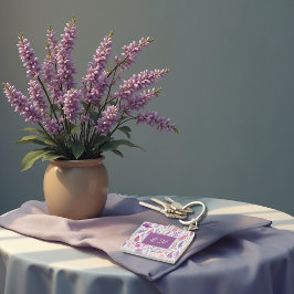 Romantische lila rosa Pastel Botanischer Frühlings Schlüsselanhänger