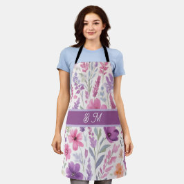Romantische lila rosa Pastel Botanischer Frühlings Schürze