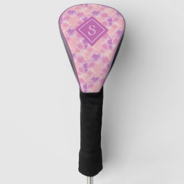 Romantische Lila Rose Custom Monogram Golf Headcover