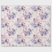 Romantische Lila Rose Geschenkpapier (Flach)