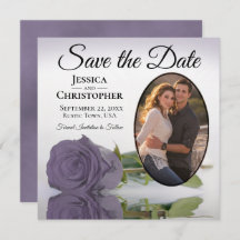 Romantische Lila Rose mit Oval Foto Hochzeit