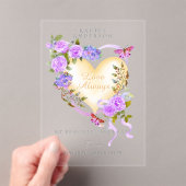 Romantische Lila Rose Valentine Card Acryleinladungen (Insitu (Handheld))