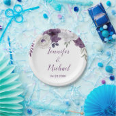 Romantische Lila Silber personalisieren Hochzeit Pappteller (Party)