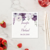 Romantische Lila Silber personalisieren Hochzeit Serviette (Beispiel)