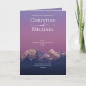 Romantische lila Sonnenuntergang Schneeberge Hochz Programm (Vorderseite)