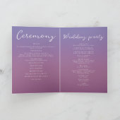 Romantische lila Sonnenuntergang Schneeberge Hochz Programm (Innenseite)