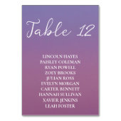 Romantische lila Sonnenuntergang Schneeberge Hochz Tischnummer (Rückseite)