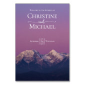 Romantische lila Sonnenuntergang Schneeberge Hochz Tischnummer (Vorderseite)