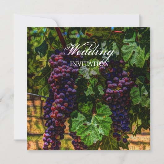 Romantische lila Traube Weinkeller Weinkeller Hoch Einladung (Vorderseite)