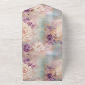 Romantische Lila türkisfarbene Blütenhochzeit All In One Einladung (Außenbereich)