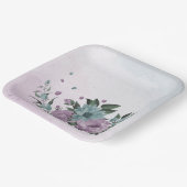 romantische lila und blaue Blumen Pappteller (Gewinkelt)