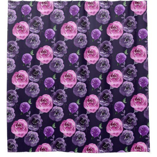 Romantische Lila und rosafarbene Rose Duschvorhang (Vorderseite)