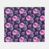 Romantische Lila und rosafarbene Rose Fleecedecke (Vorderseite (Horizontal))