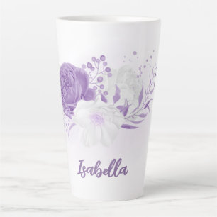Romantische lila und weiße Blume Milchtasse