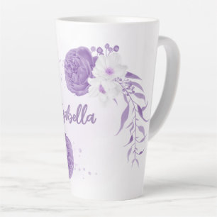 Romantische lila und weiße Blume Milchtasse