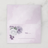 Romantische lila und weiße Blumen Platzkarte (Außenseite Aufgefaltet)