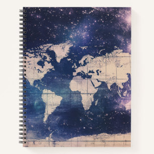 Romantische lila Vintage-Astronomie-Karte Notizblock