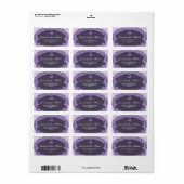 Romantische Lila Vintage Monogramm Adressaufkleber (Vorne)