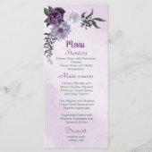 romantische lila weiße Blume Grüne Blätter Menükarte (Vorderseite)
